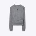 Tory Burch T Logo Wool Sweater - Frosted Gray Melange