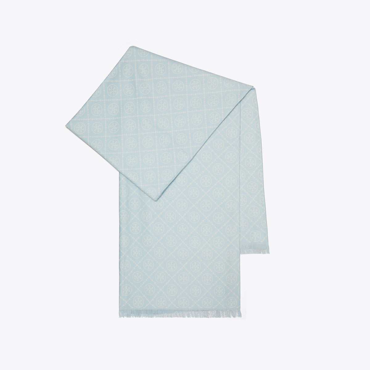 Tory Burch T Monogram Jacquard Oblong Scarf - T Monogram Brushed Jacquard Oblong Blue - 3