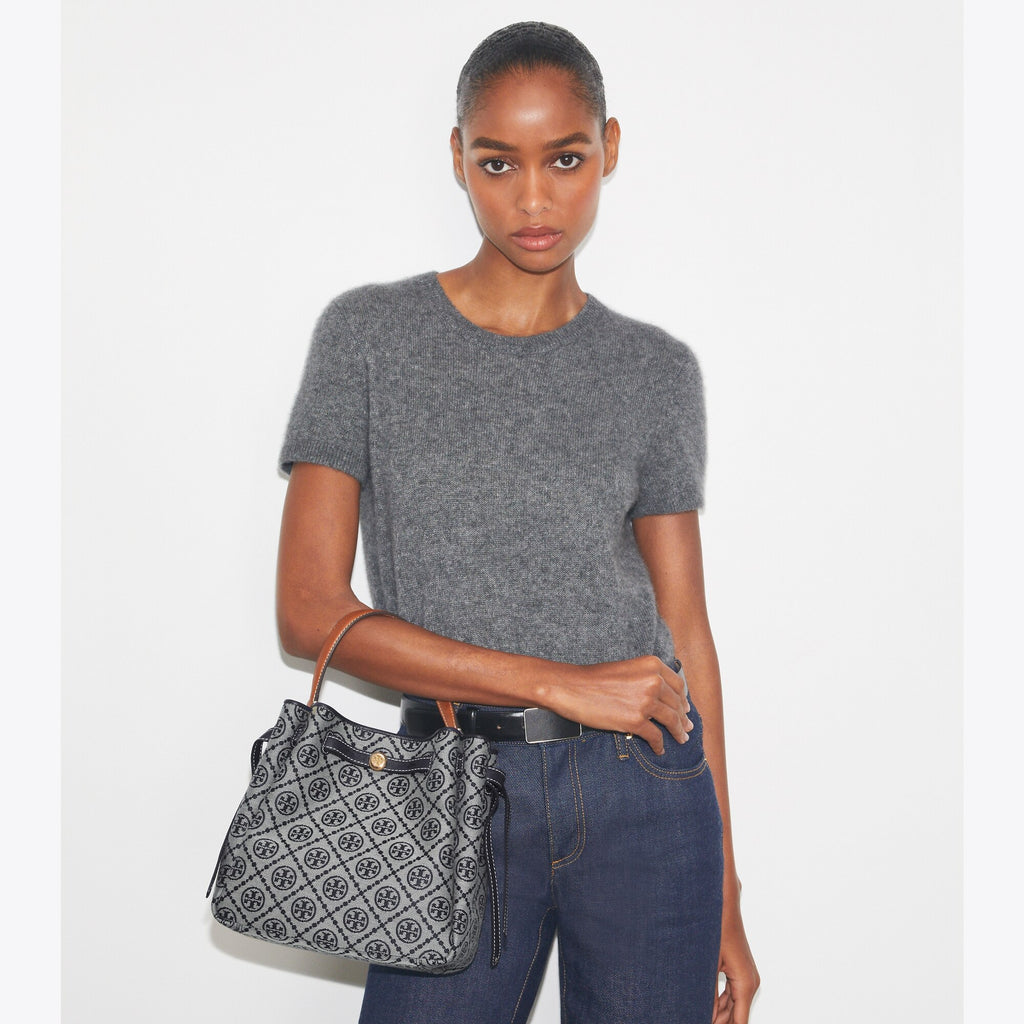 Tory Burch T Monogram Romy Bucket Bag - Tory Navy - 3