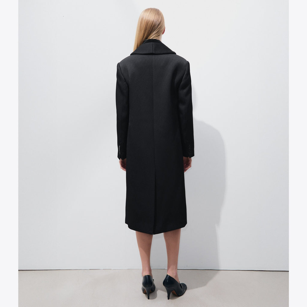 Tory Burch Tailored Twill Coat - Black - 3