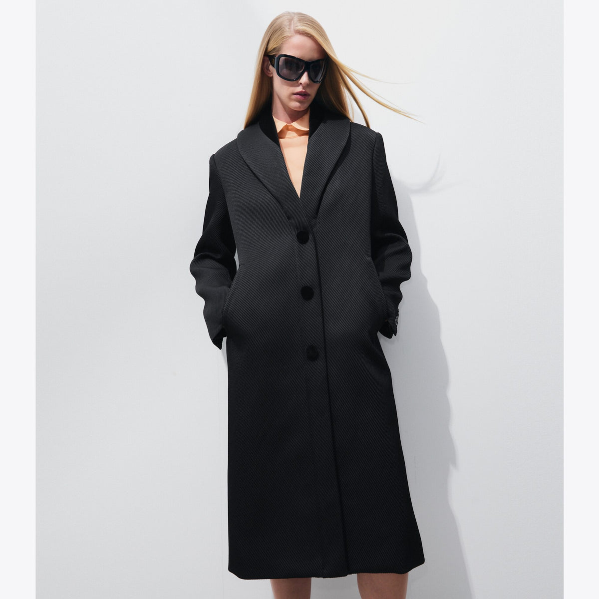 Tory Burch Tailored Twill Coat - Black - 5
