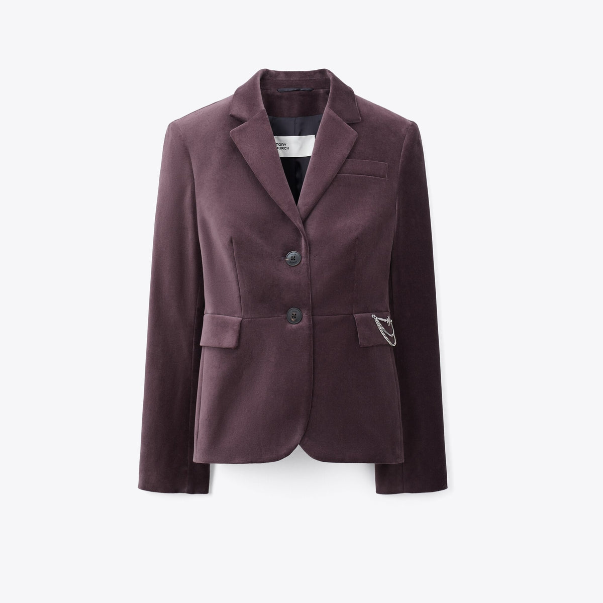 Tory Burch Tailored Velvet Blazer - Smoky Plum