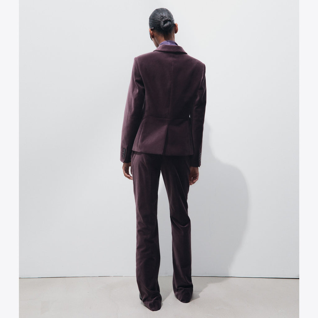 Tory Burch Tailored Velvet Blazer - Smoky Plum - 5