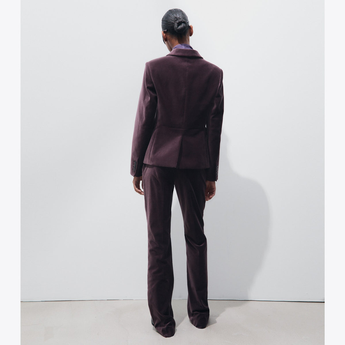 Tory Burch Tailored Velvet Blazer - Smoky Plum - 5
