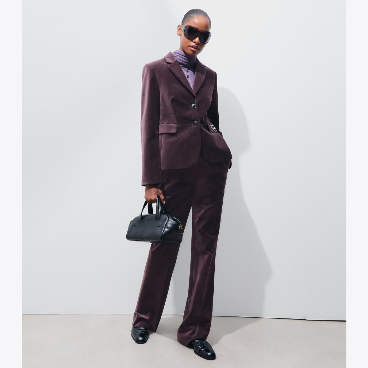 Tory Burch Tailored Velvet Pant - Smoky Plum - 2