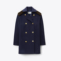 Tory Burch Tailored Wool Coat - Medium Navy