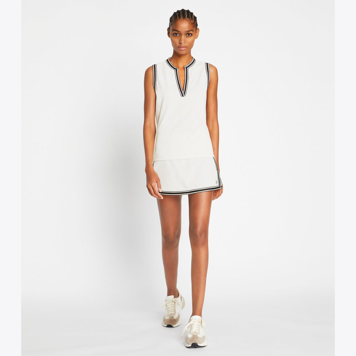 Tory Burch Tech Piqué Tunic Tank - Snow White - 3