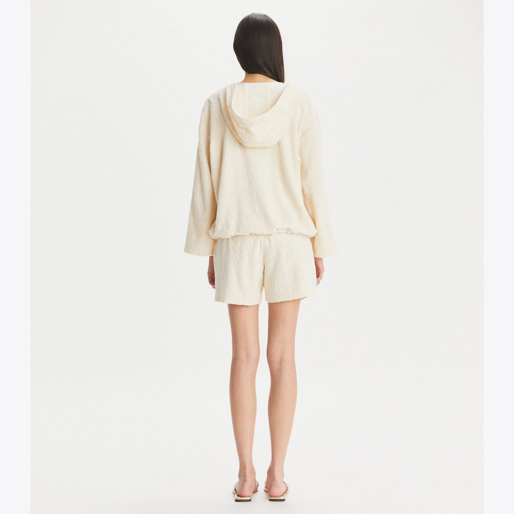 Tory Burch Terry Jacquard Logo Hoodie - New Ivory - 4