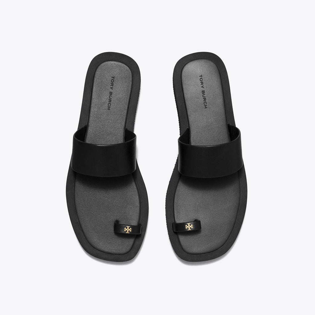Tory Burch Toe Ring Slide - Perfect Black / Perfect Black - 5