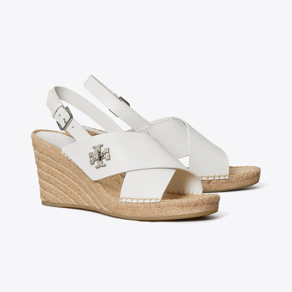 Tory Burch Turnlock Wedge Espadrille - White