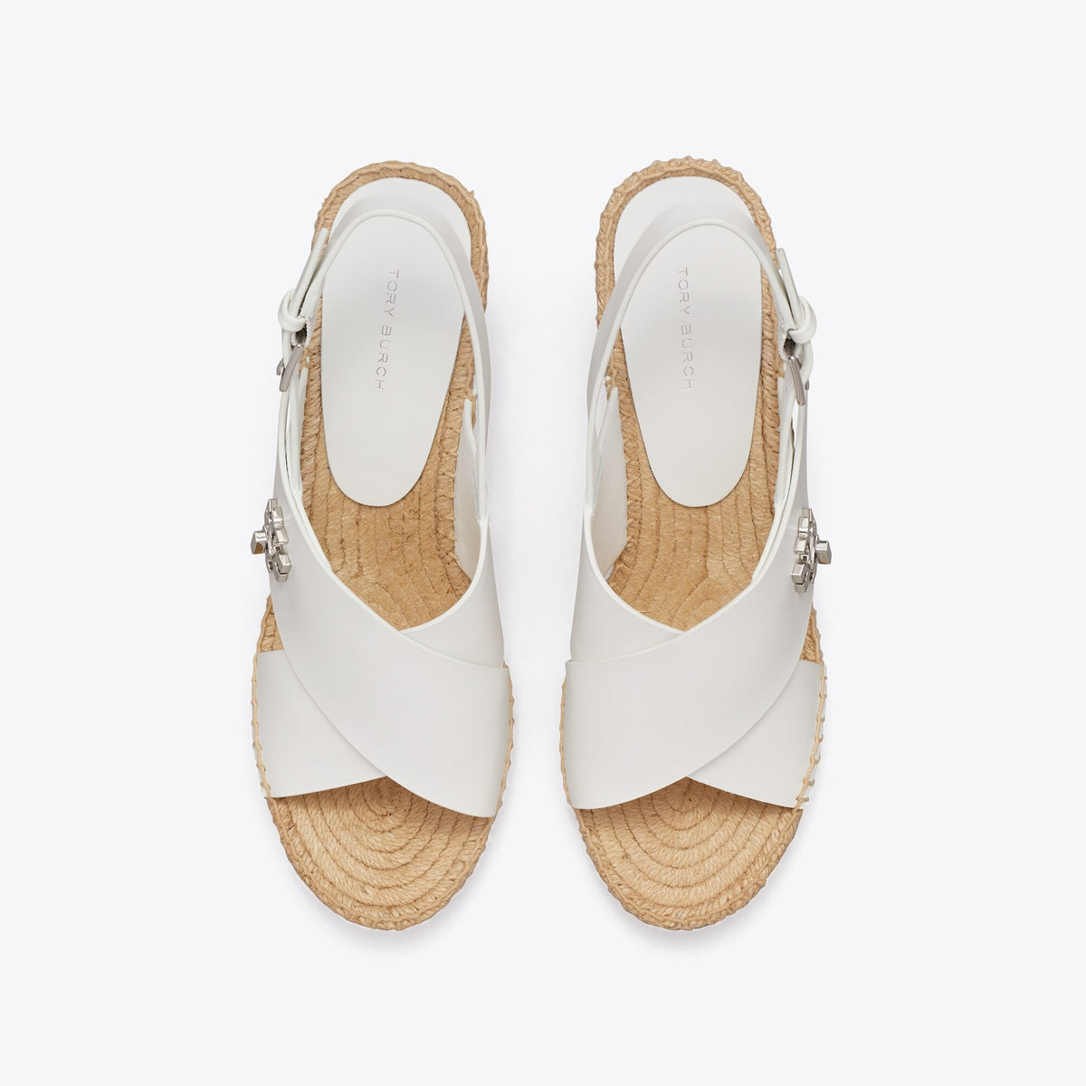 Tory Burch Turnlock Wedge Espadrille - White - 5