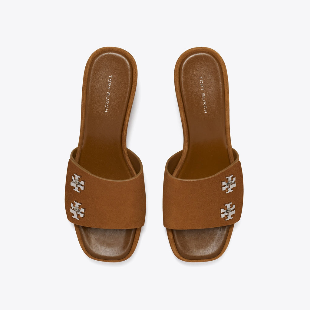 Tory Burch Turnlock Wedge Sandal - Cognac Brown - 5