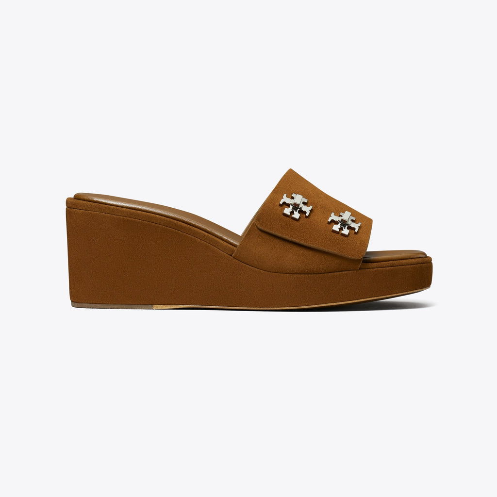 Tory Burch Turnlock Wedge Sandal - Cognac Brown - 3
