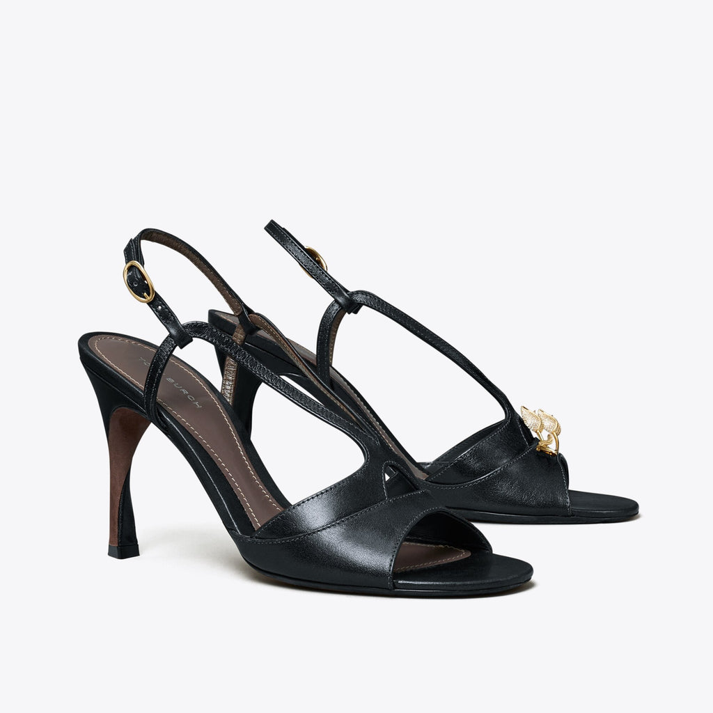 Tory Burch Twisted Heel Sandal - Black