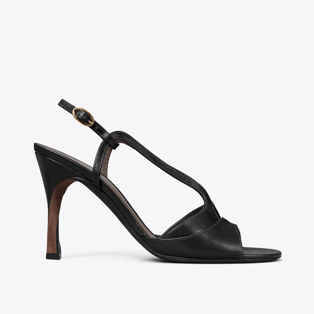 Tory Burch Twisted Heel Sandal - Black - 3