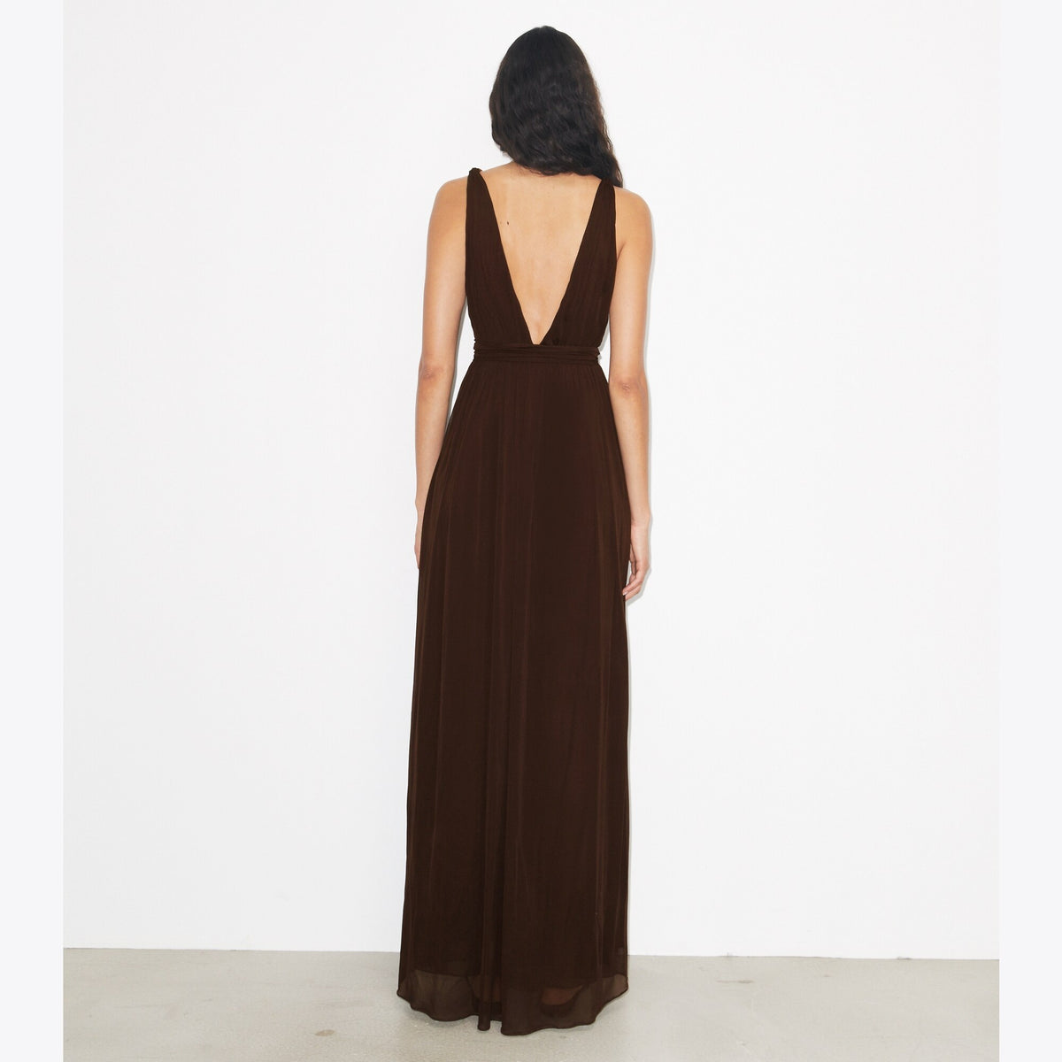 Tory Burch V-Neck Viscose Dress - Dark Cocoa - 3