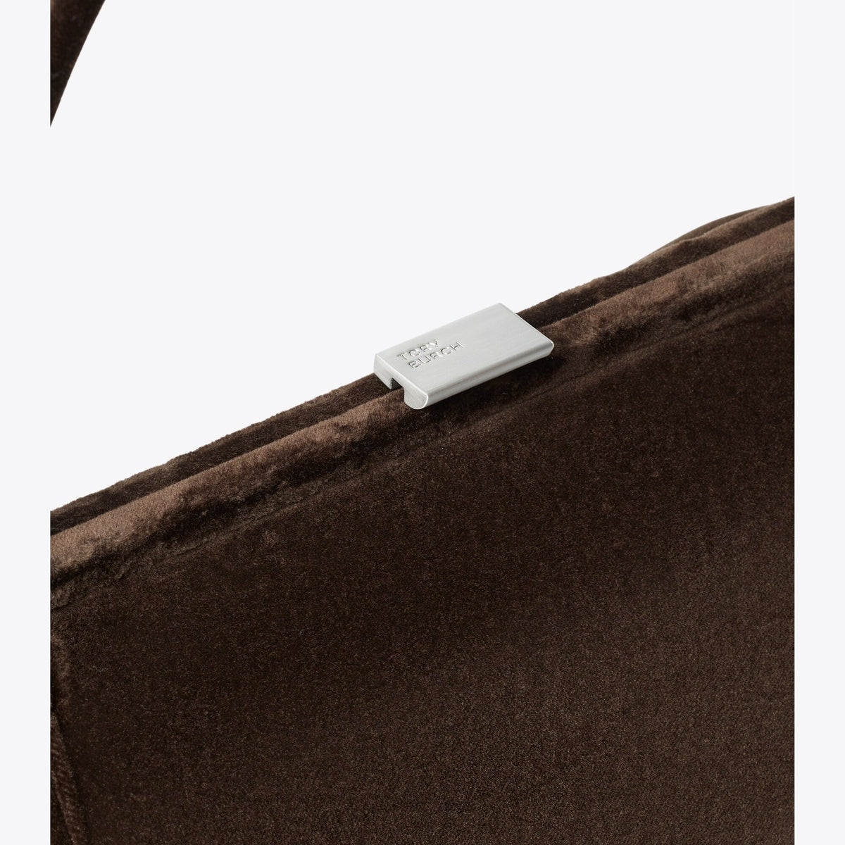 Tory Burch Velvet Frame Clutch - Chestnut - 4