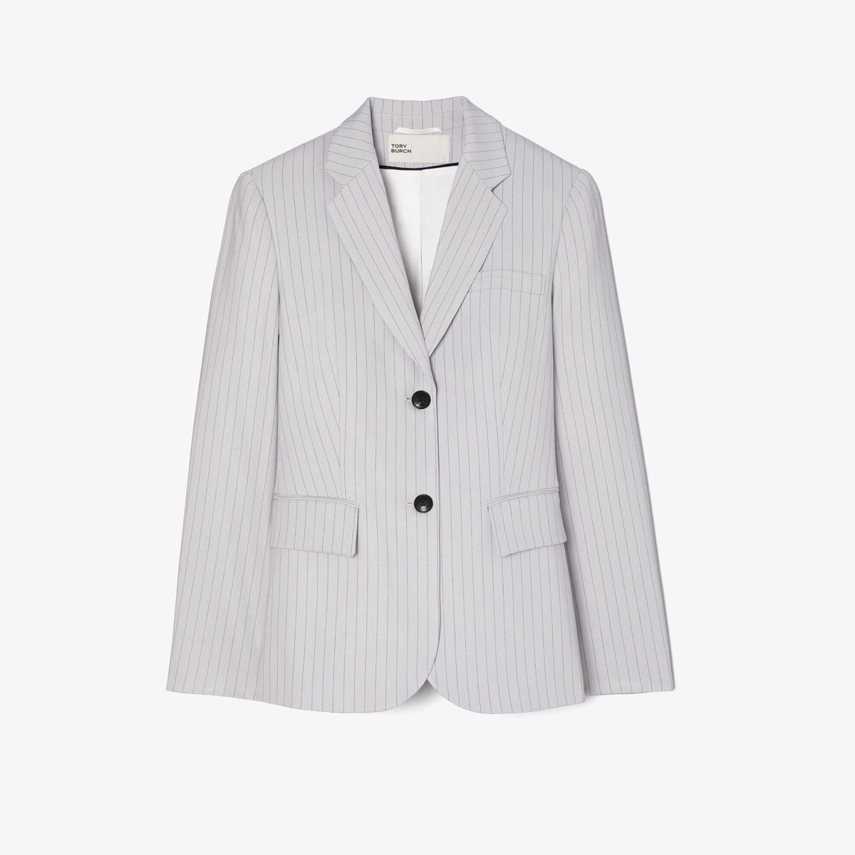 Tory Burch Viscose And Wool Blazer - Dark Gray Pinstripe