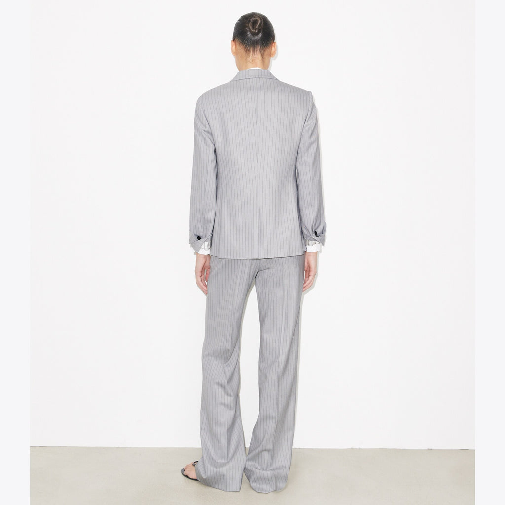 Tory Burch Viscose And Wool Blazer - Dark Gray Pinstripe - 4