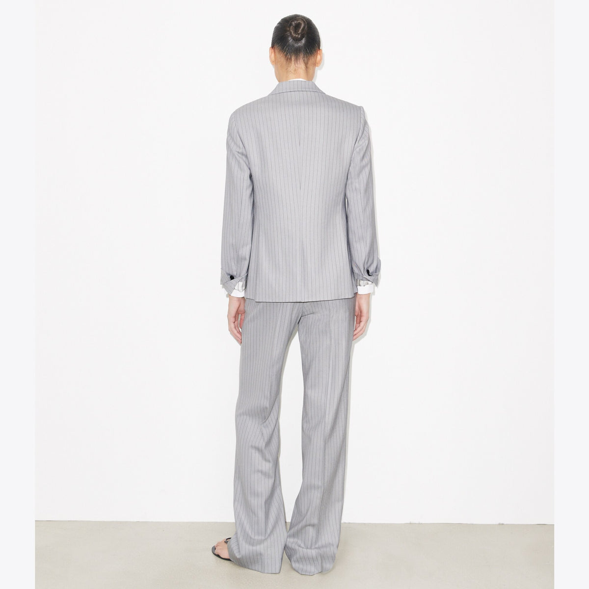 Tory Burch Viscose And Wool Blazer - Dark Gray Pinstripe - 4