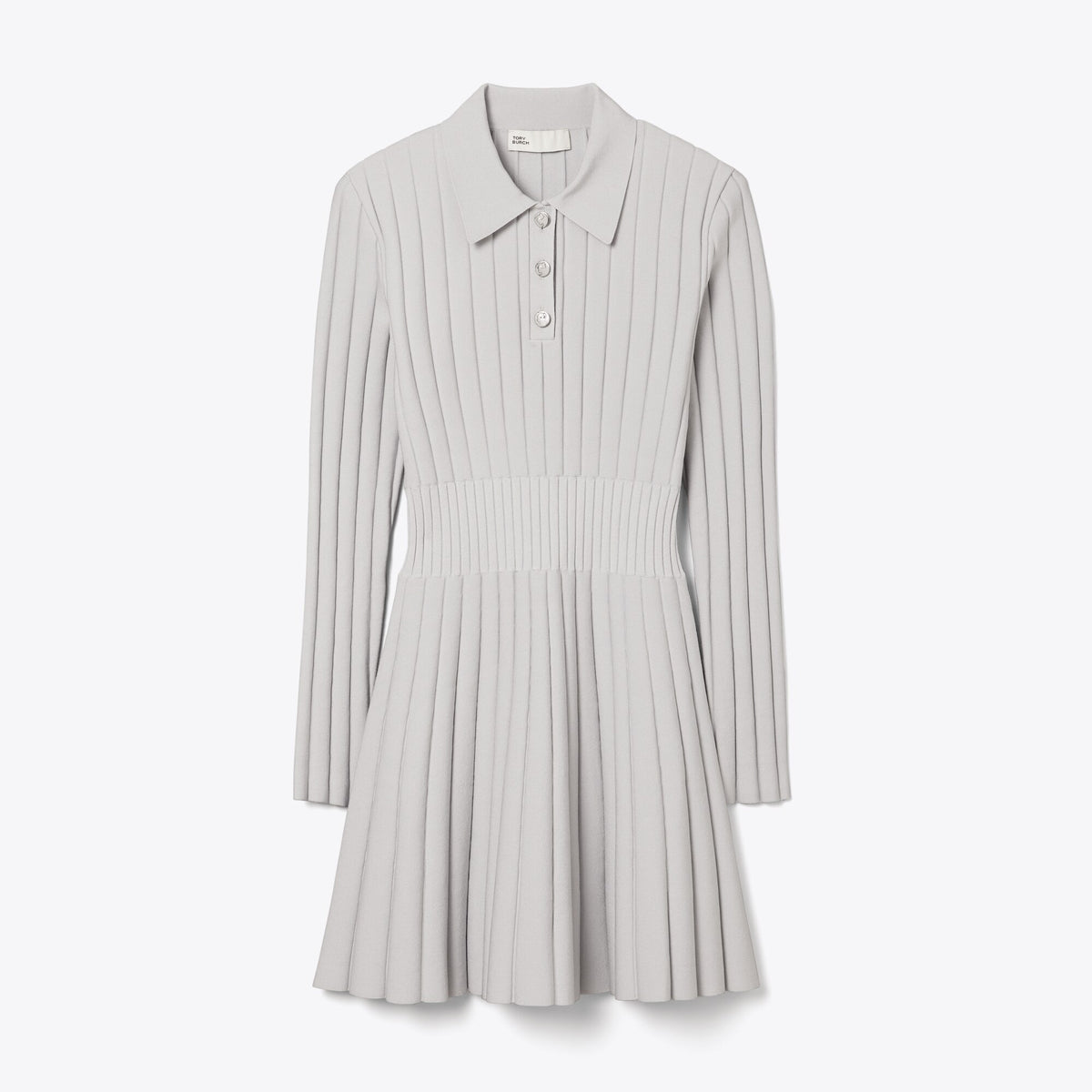 Tory Burch Viscose Knit Polo Dress - Dewy Gray