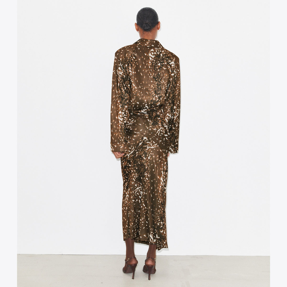 Tory Burch Viscose Shirtdress - Chocolate Brown Fawn - 3