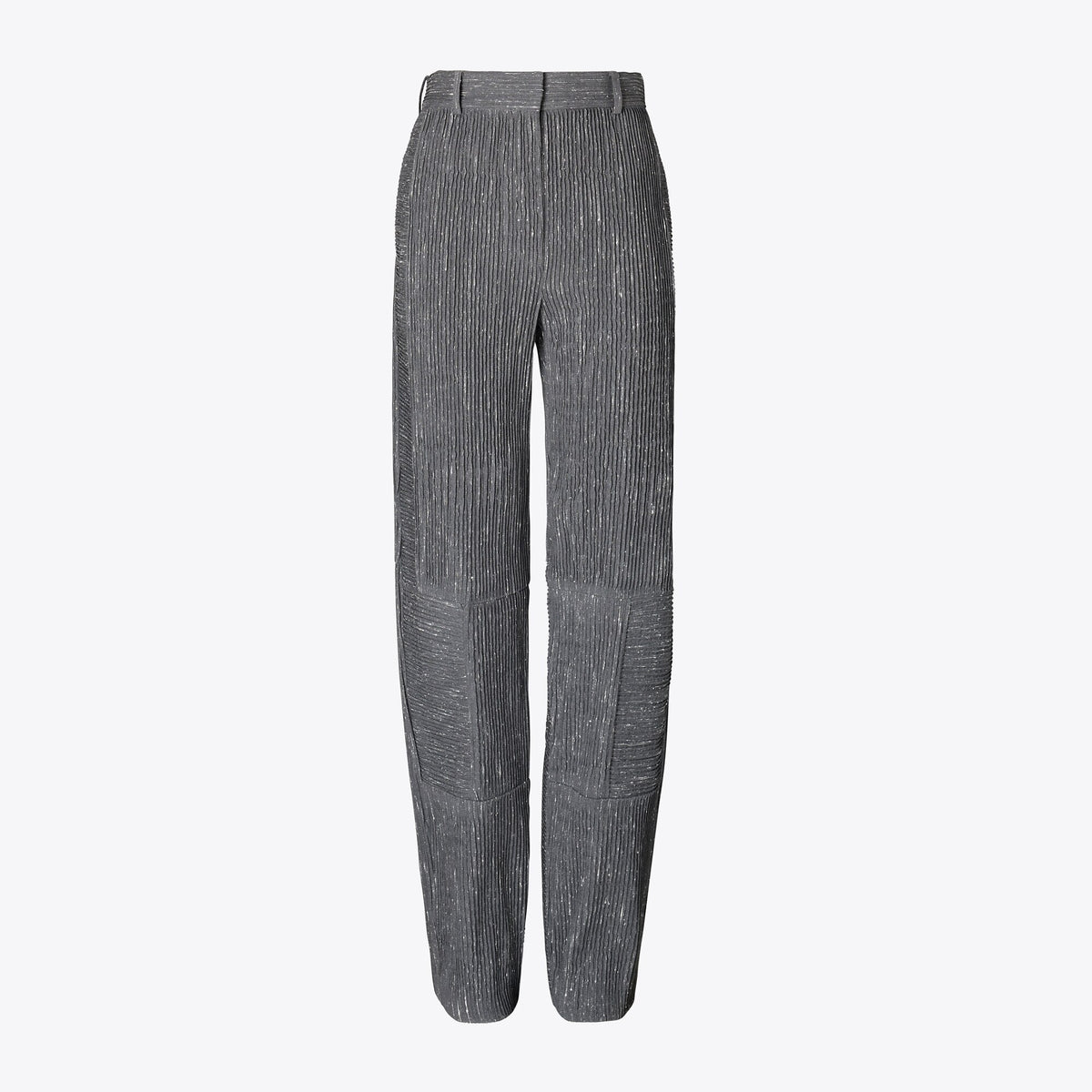 Tory Burch Wide-Leg Wool Pant - Charcoal/White