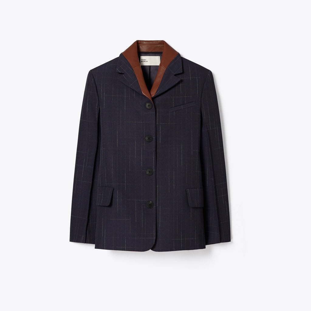 Tory Burch Wool Blazer - Dark Navy / Copper