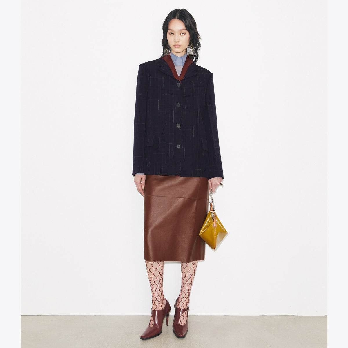 Tory Burch Wool Blazer - Dark Navy / Copper - 3