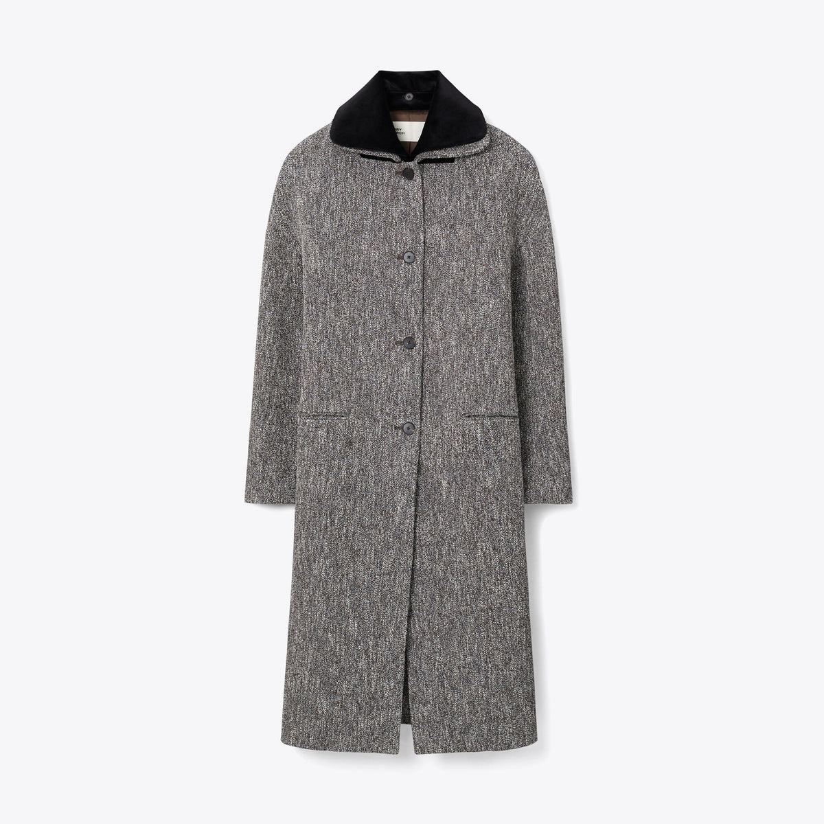 Tory Burch Wool Bouclé Coat - Brown / Ivory