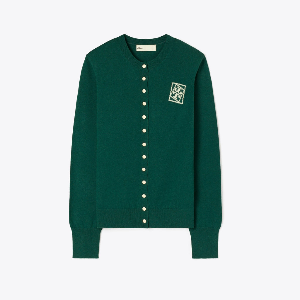Tory Burch Wool Cardigan - Dark Green