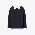 Tory Burch Wool Rugby Polo - Navy / Ivory