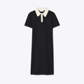 Tory Burch Wool Scalloped Polo Dress - Black / New Ivory