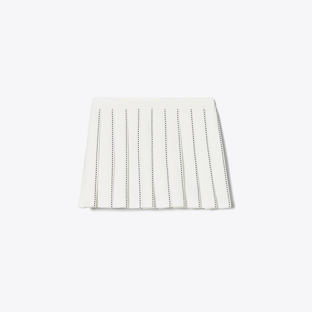 Tory Burch X-Embroidered Tennis Skirt - Snow White